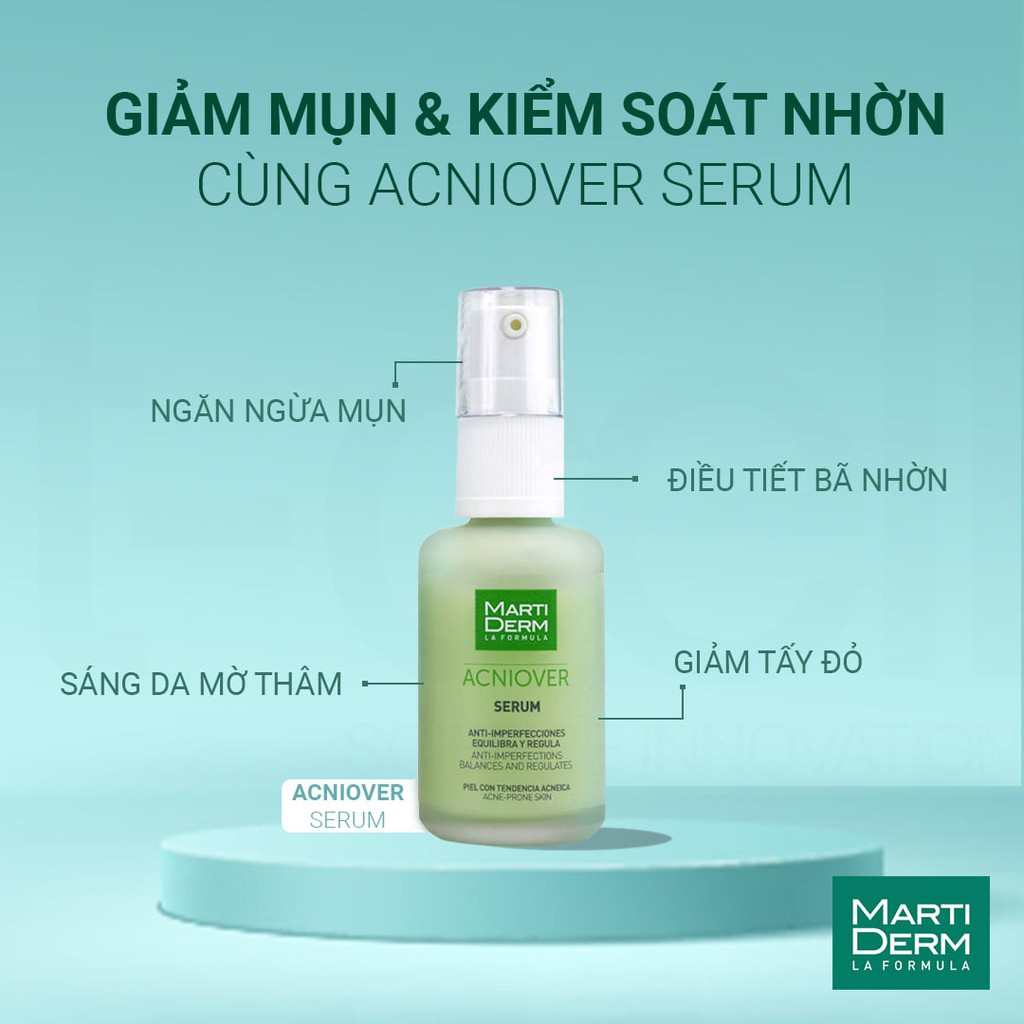 Tinh Chất Giảm Mụn & Kiểm Soát Dầu Nhờn MartiDerm Acniover Serum 30ml