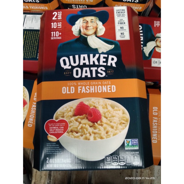 Yến mạch Quaker oats Mỹ thùng 4,5kg thùng đỏ, xanh