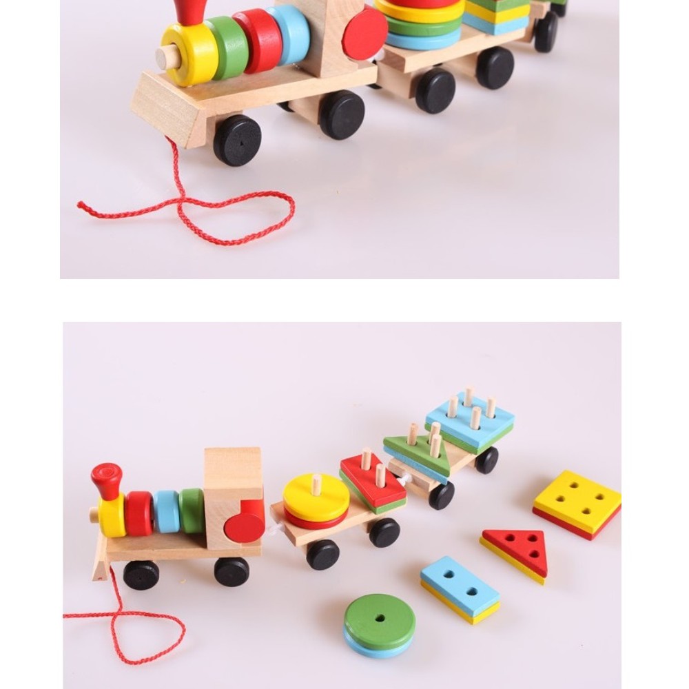 Đoàn tàu xếp hình màu sắc - - Đồ chơi gỗ Mina Shop 038 - Baby Toys