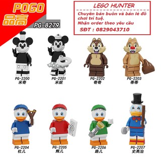 Lego Minifigures Nhân vật Hoạt Hình Disney : Mickey Mouse Minne Mouse Chip Dale Dewey Huey Louie Scrooge McDuck
