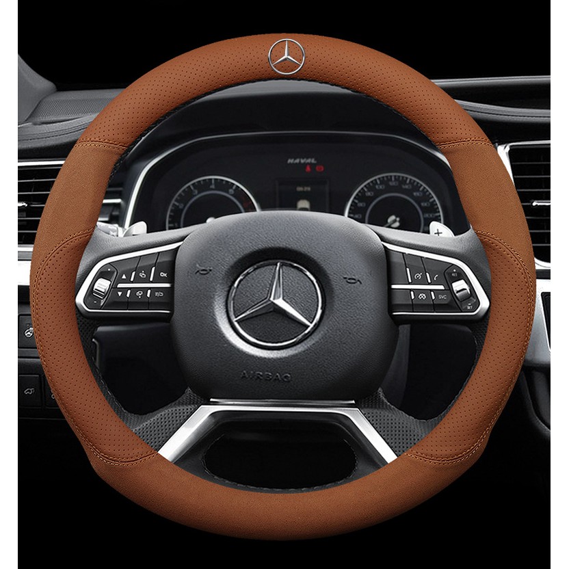 Vỏ Bọc Vô Lăng Bằng Da Chống Trượt Không Mùi Cho Xe Hơi mercedes benz amg c cla e gla glc gle cls class