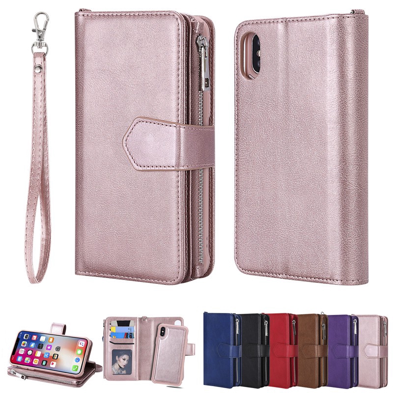 Apple IPhone X 8 7 Plus I7 + I8 + Khóa Kéo Mới Nhất Có Thể Tách Rời Bao Da Từ Tính Bảo Vệ Toàn Diện Với Khe Cắm Thẻ | BigBuy360 - bigbuy360.vn