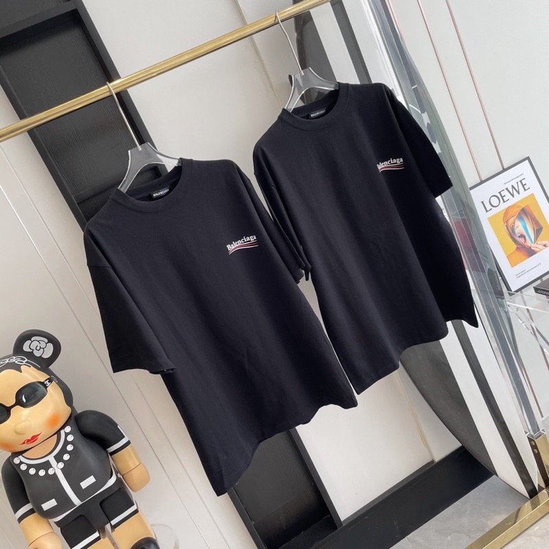 Áo Thun Balenc*iaga Wave Logo Printed bản cao cấp chuẩn 1:1, Áo Tee Balenc*iaga in chữ chất liệu cotton form oversize