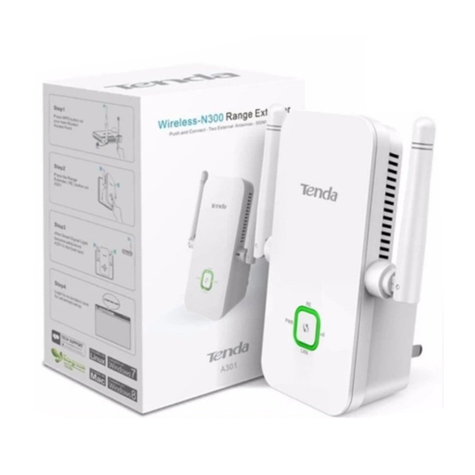 Bộ Kích Sóng Wifi Chuẩn N300Mbps Có Cổng Lan Tenda A301 - Không Cổng Tenda Lan A9 - [ ex200 mecury ]- Chính Hãng BH36TH