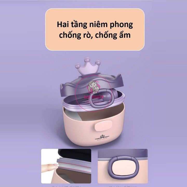 Hộp đựng sữa bột, đồ khô hình vương miện cao cấp hãng BABY CROWN (Có thể tiệt trùng)