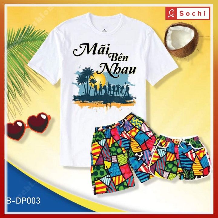Áo đồng phục đi biển, áo thun nhóm đi chơi, áo thun gia đình siêu cute BSTDP06