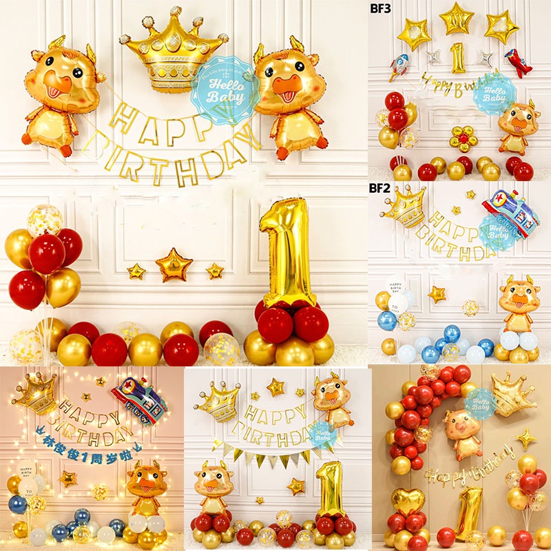 Set trang trí sinh nhật tuổi Trâu cho bé