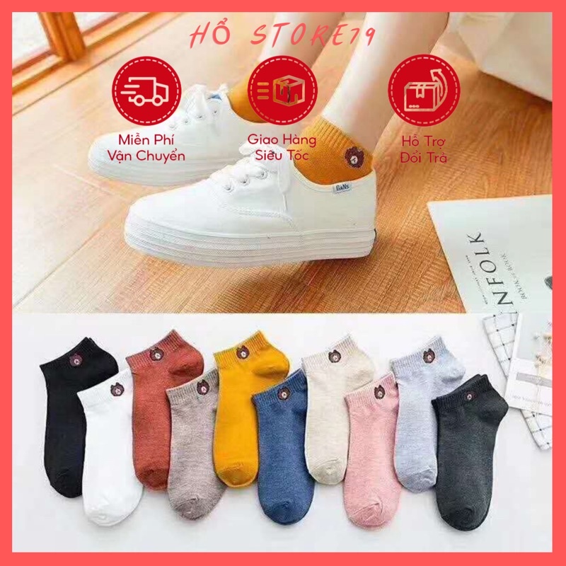 Tất gấu nữ cho bé và mẹ,vớ nữ cổ ngắn hàng siêu thoáng khí