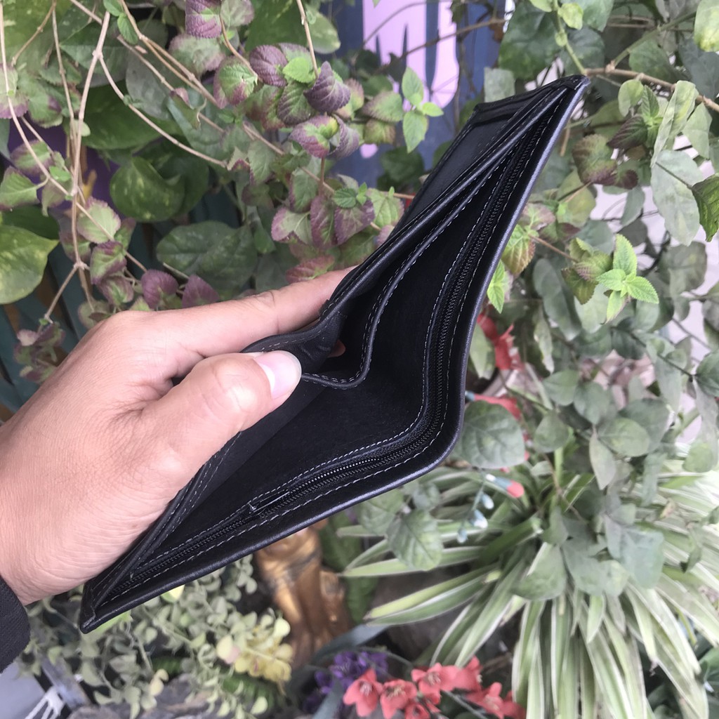 Ví Nam da bò 100%, Bóp Da Nam H2 Leather dáng ngang da mềm - lịch lãm