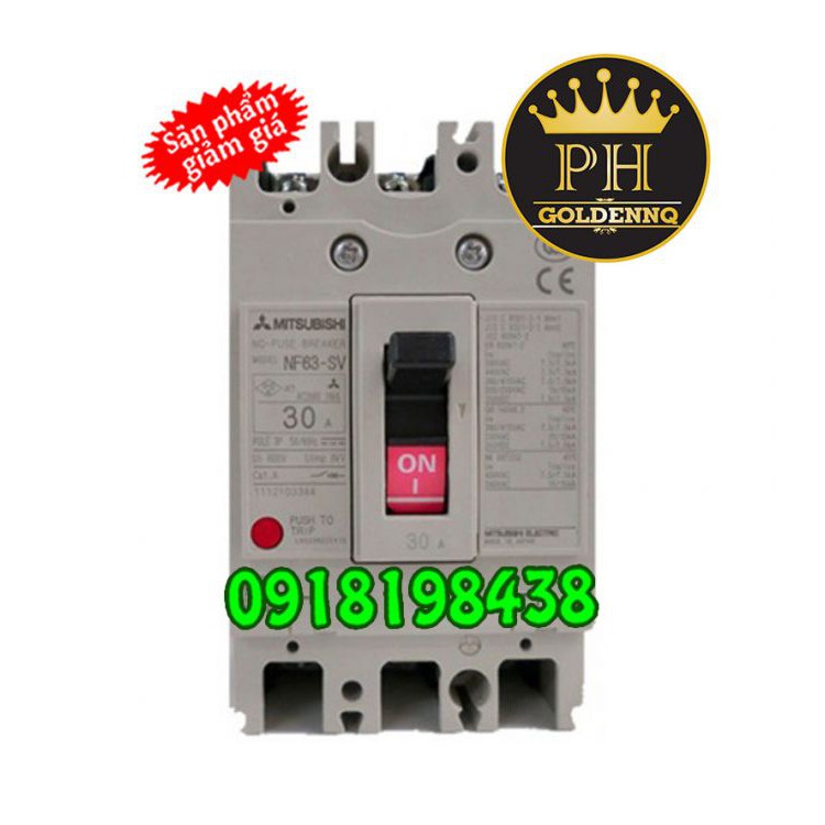 Cầu dao MCCB Mitsubishi NF63-SV 7.5kA 3P 3A-63A