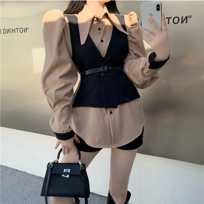 Áo sơ mi thiết kế giả vest sành điệu hàng QCCC