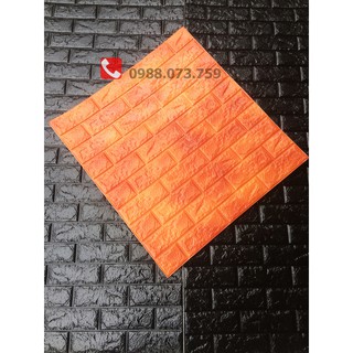 Combo lớn 10 tấm xốp dán tường mẫu vân đá nâu đỏ