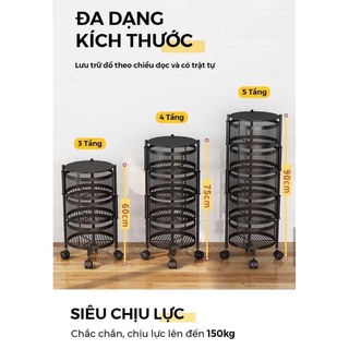 [hỗ trợ ship] Kệ tròn xoay đa năng 360 độ để nhà bếp đựng rau củ quả.... Mẫu lưới