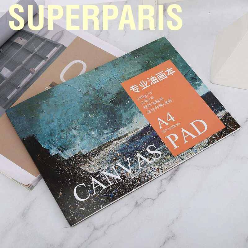 Superparis A4 Oil Painting Acrylic Paper Pad Canvas Beginner Drawing Tool Art Supplies 297x210mm 10 Pages