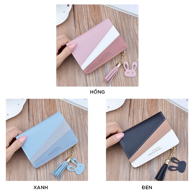 Ví nữ nhỏ gọn bỏ túi mini cao cấp cầm tay đựng tiền cute LUKAMO VD242