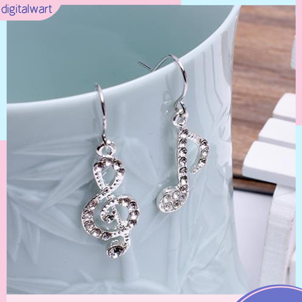 Bông Tai Hình Nốt Nhạc Đính Đá Sang Trọng