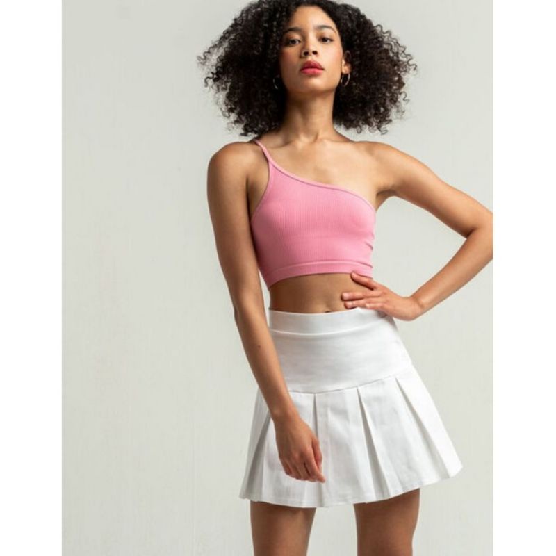 Chân váy xoè xếp ly cạp eo cao F21 Asos VNXK cv tennis mini short skirt xuất khẩu dư xịn trắng đen