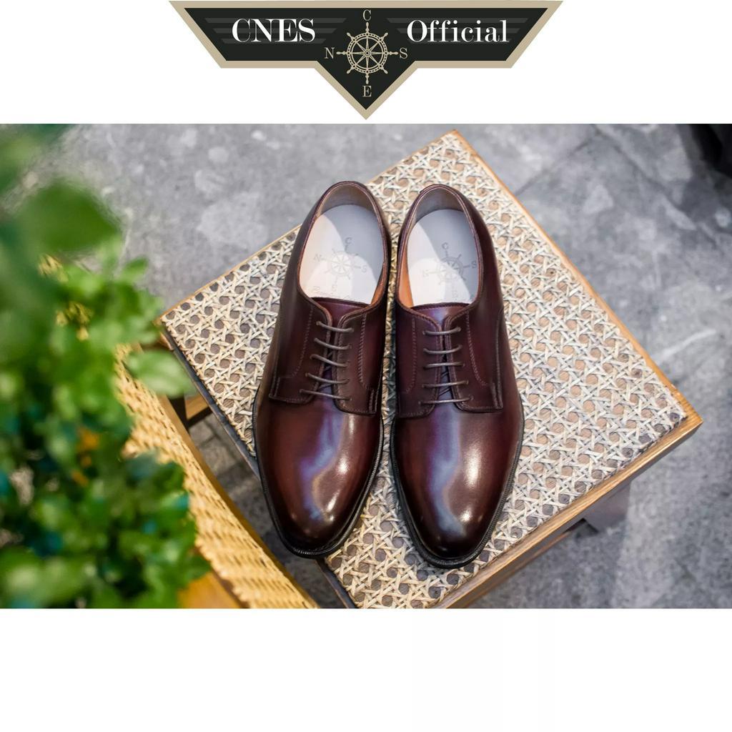 Giày Da Nam Buộc Dây Derby Công Sở Chất Liệu Da Bê Tây Ban Nha Cao Cấp Thương Hiệu CNES