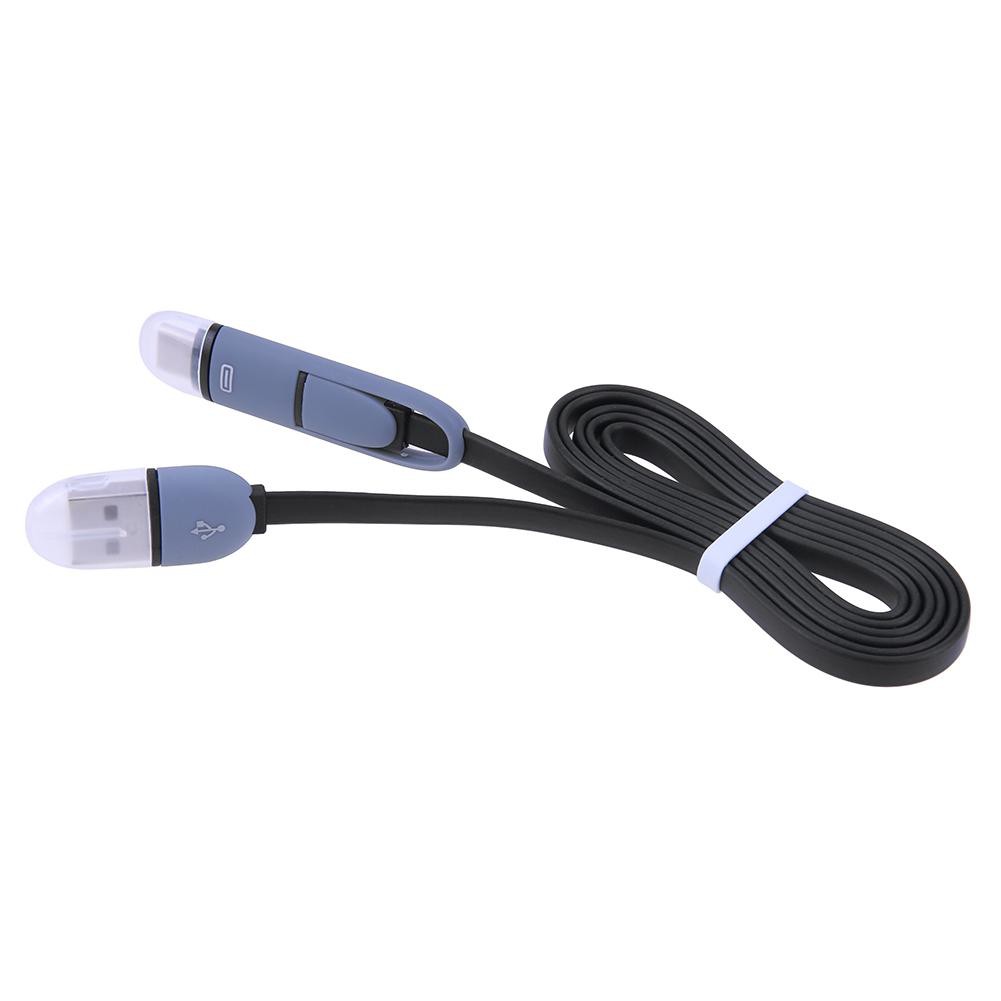 [mkchung] 2 in 1 Micro USB+Type-C Sync Data and Charging Cable for Android