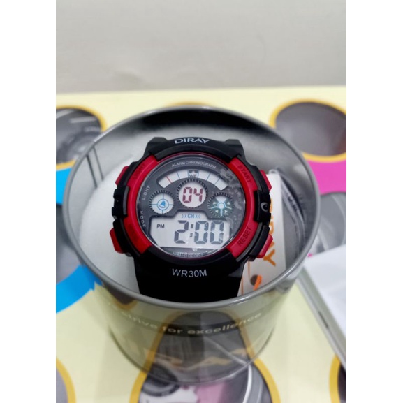 Đồng hồ trẻ em điện tử Diray hàng hã.ng dây silicone bền đẹp màu đen