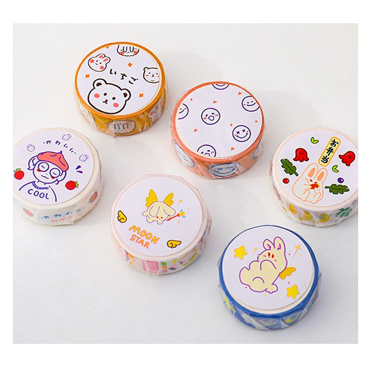 Băng keo dán học tập washi tape hình cute dễ thương