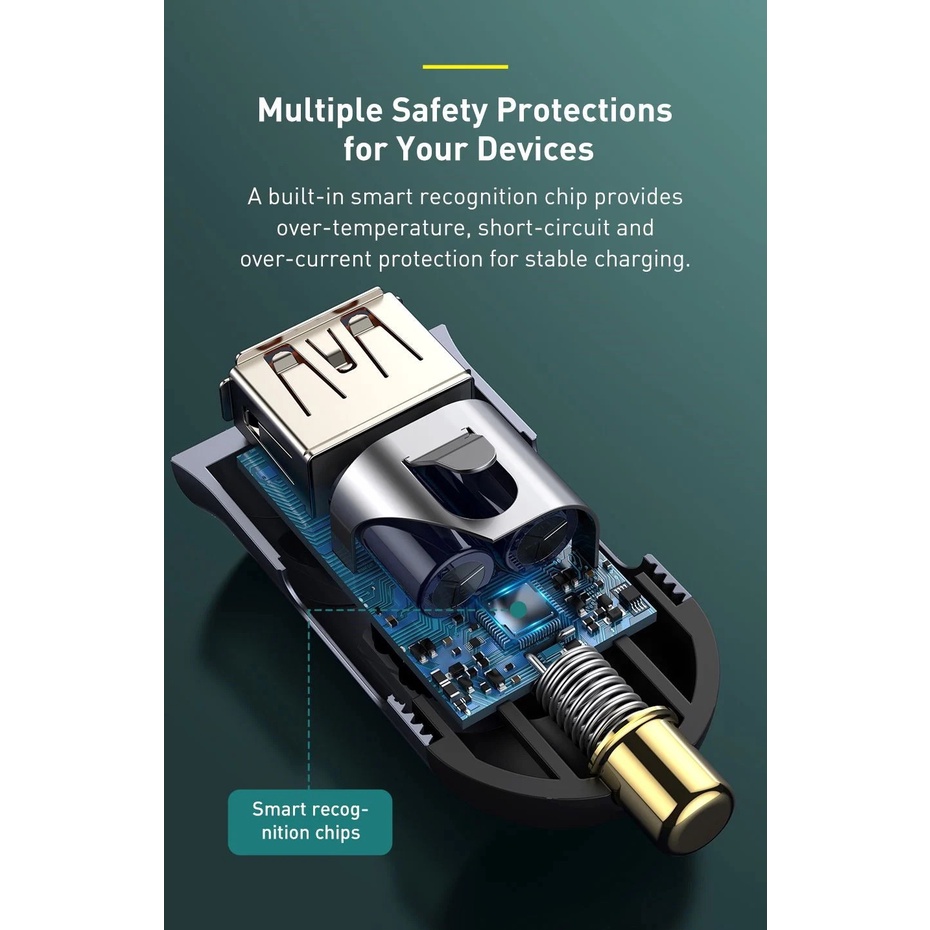 Tẩu Sạc Nhanh 120w tích hợp 4 Cổng Mở Rộng Baseus Share Together Extention Car Charger 120W (4 Port * 30W, QC/ PD/PPS) | BigBuy360 - bigbuy360.vn