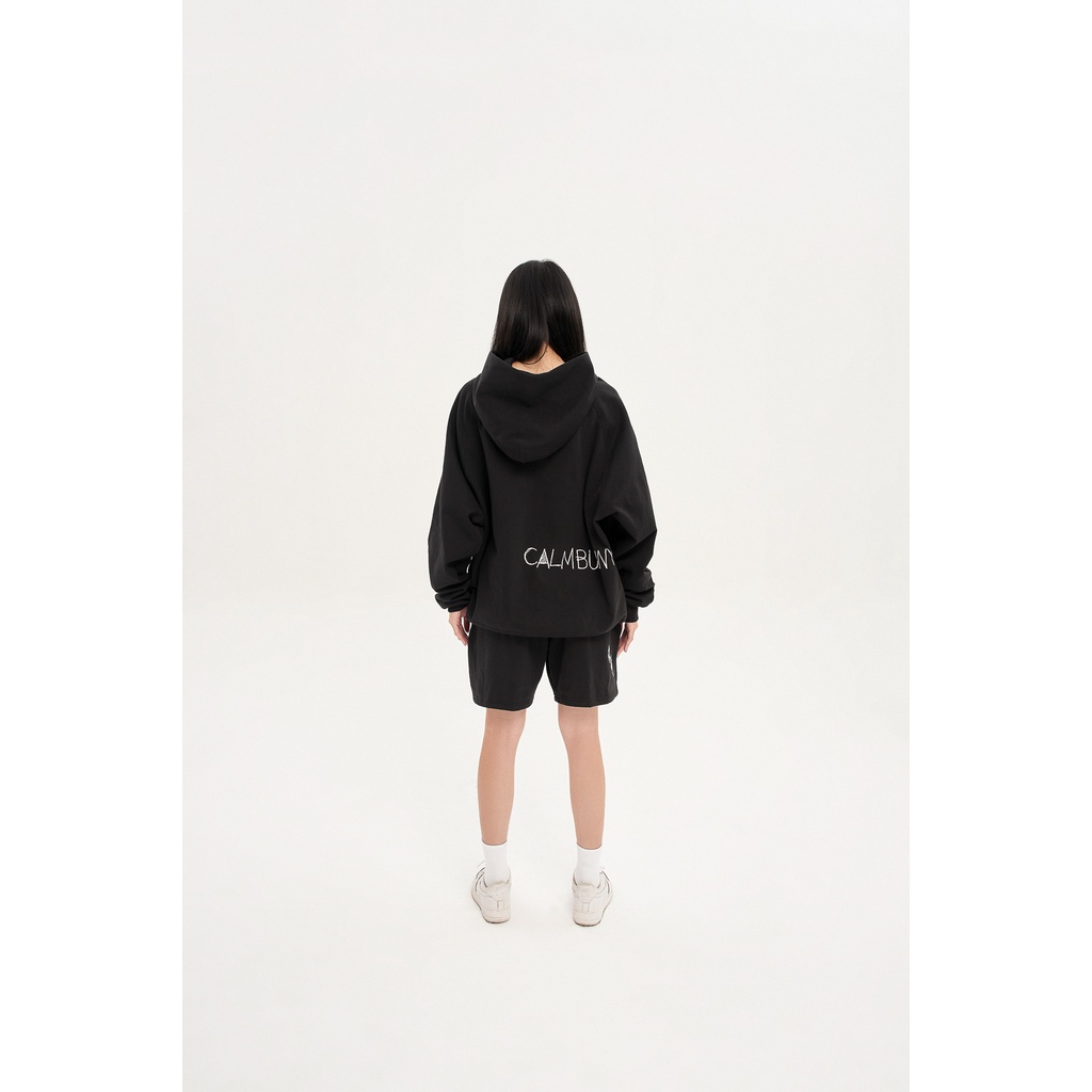 Áo hoodie tay dài CALMBUNNY nam nữ đẹp form rộng đen DARK CHOCO