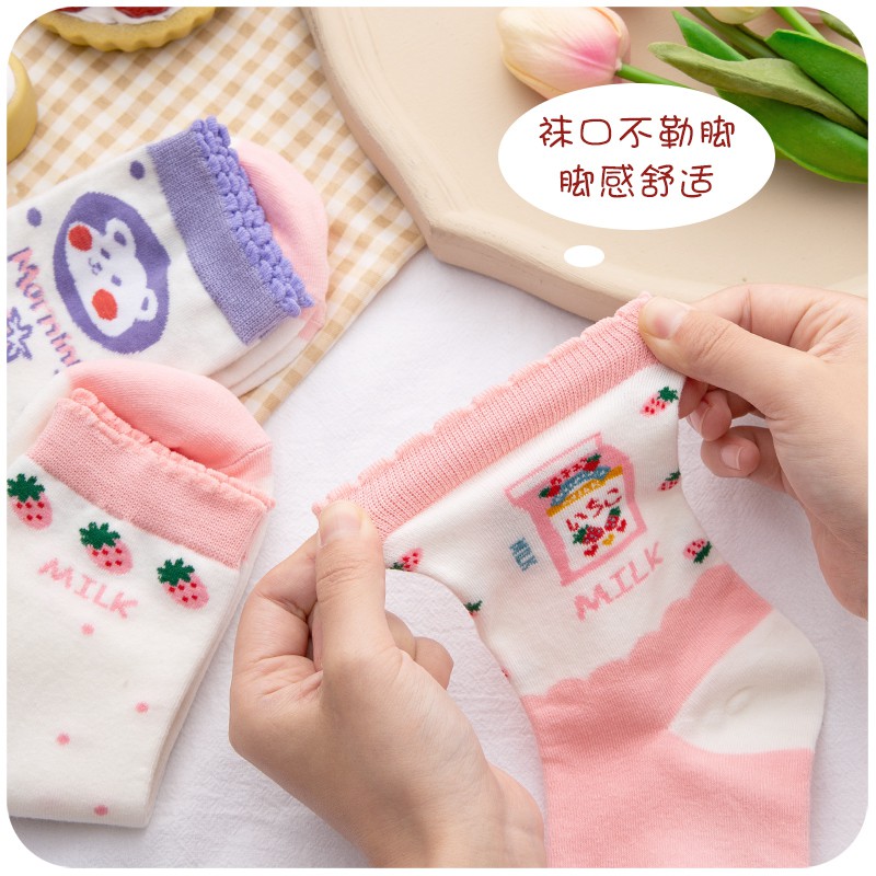 Vớ Cotton Họa Tiết Trái Tim Dễ Thương Phong Cách Nhật Bản Thời Trang Mùa Thu Cho Nữ