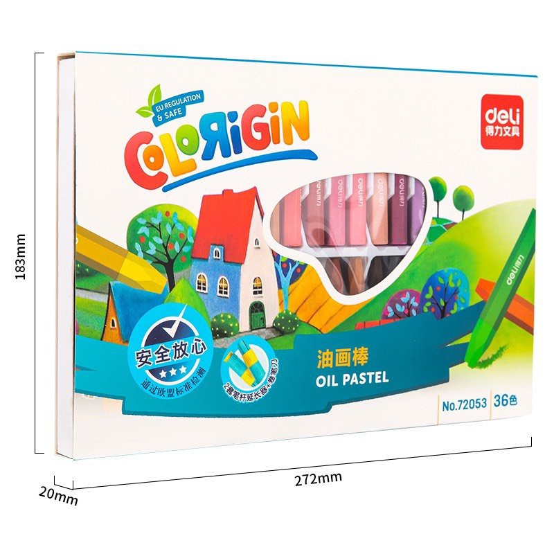 BỘ BÚT SÁP DẦU 36 MÀU COLORIGIN CHÍNH HÃNG DELI CHO BÉ