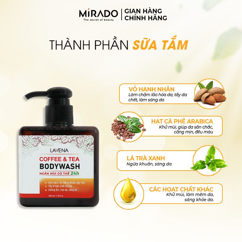 Combo 4 Sản Phẩm Mờ Thâm, Sáng Da Khử Mùi Cơ thể Lavena