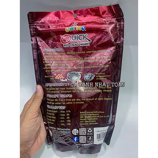 THỨC ĂN THÁI CHUYÊN CHO LA HÁN OKIKO ĐỎ QUICK RED HEAD MARK LÊN ĐẦU VÀ MÀU 500G