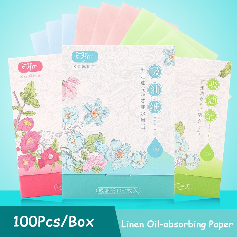 [Hàng mới về] Bộ 100 giấy thấm dầu 4 màu tùy chọn