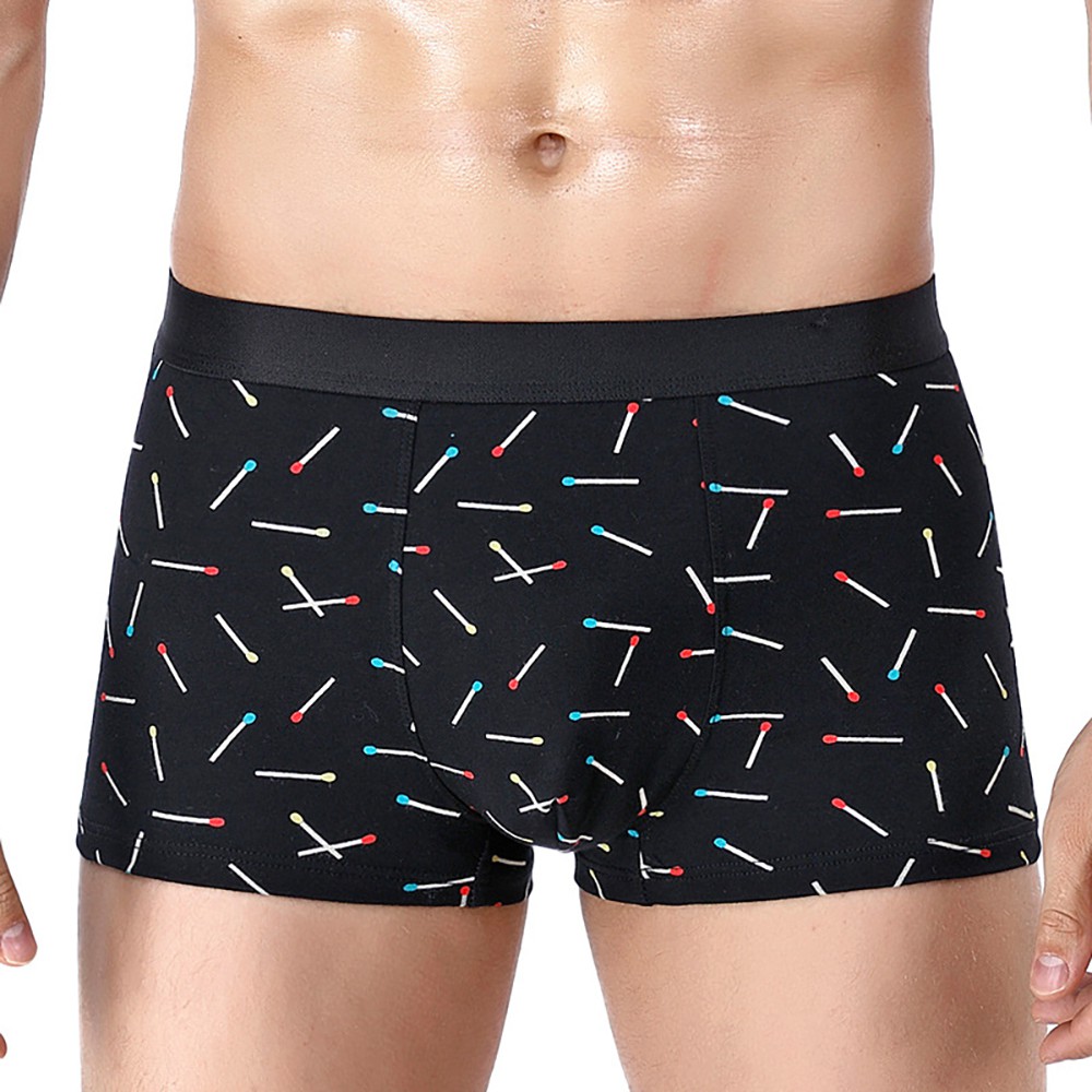 Combo 4 quần lót boxer nam kháng khuẩn vải cotton co giãn họa tiết que diêm cực hot 2021 Micado