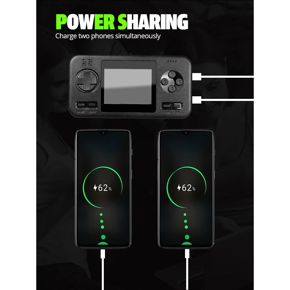 ✨416 Game Kiêm Sạc Dự Phòng 2In1 ✨ Máy chơi game cầm tay 4 nút 416 Trò Chơi Kiêm Sạc Dự Phòng 8000 mAh cho điện thoại