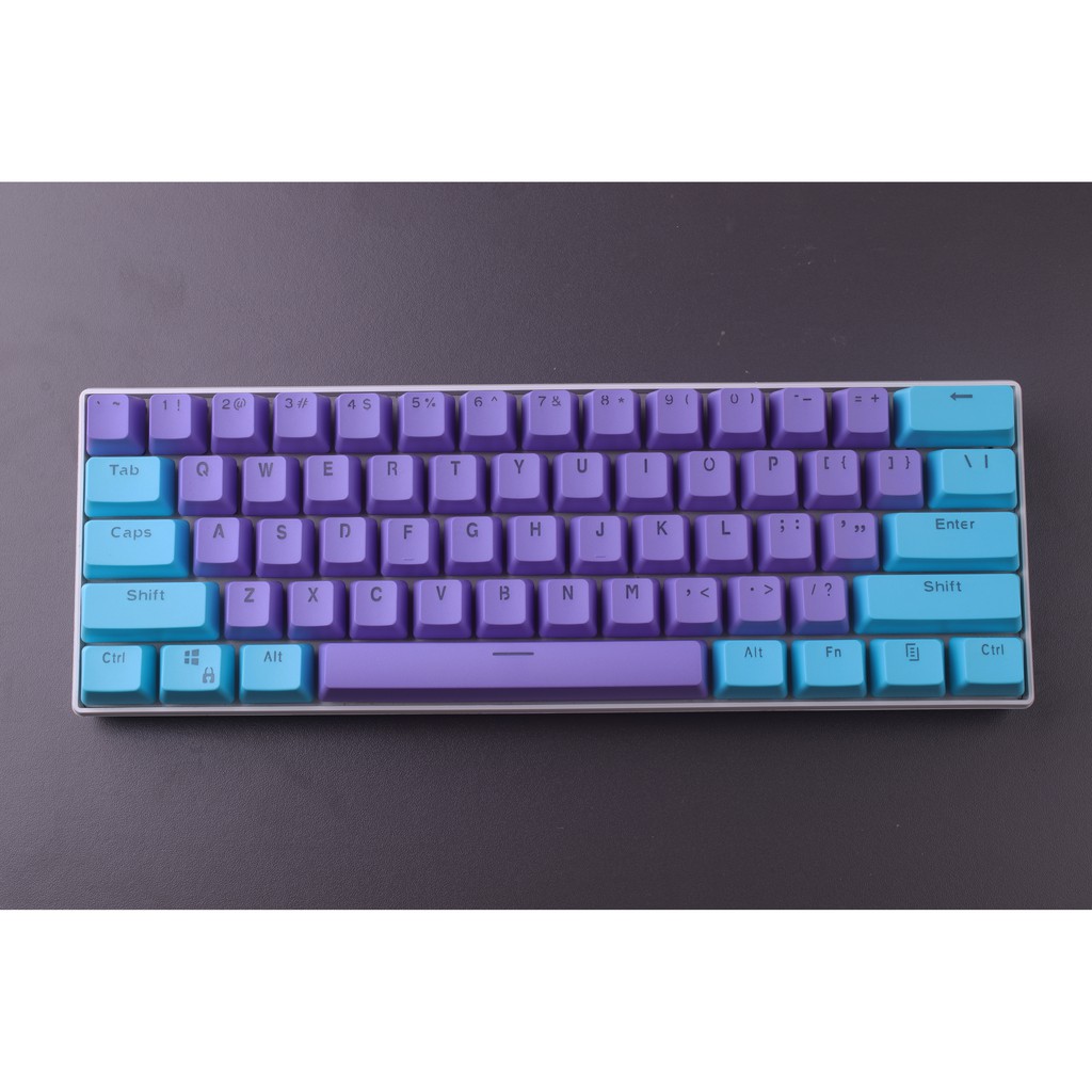 Keycap màu xanh tím, 61 key PBT keycaps Sự kiện đặc biệt Keycaps, bàn phím cơ hai màu có đèn nền keycaps GH60 / RK61 / ALT61 / Annie / GK61 keycaps poker keycaps chơi game