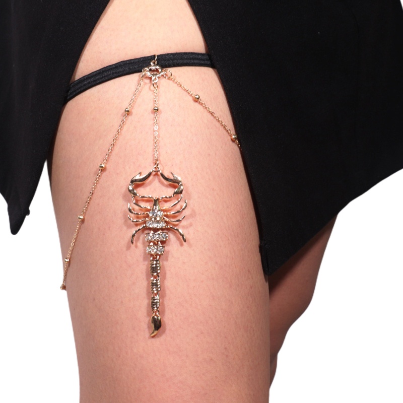 Vòng Đeo Đùi Hình Bò Cạp Phối Dây Xích Chống Trượt Thời Trang Mùa Hè Cho Nữ