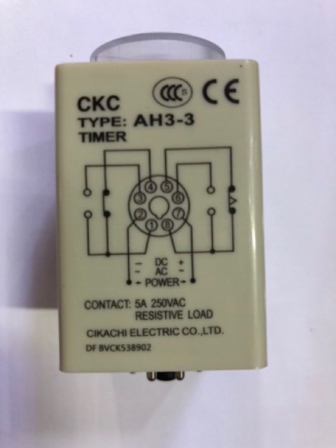 [VM] - Rơle trễ thời gian 60s (relay) và đế kèm theo CKC AH3-3.