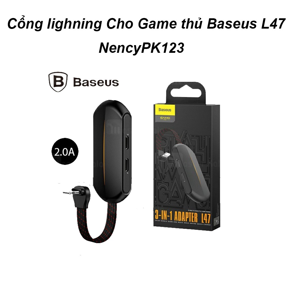 Jack Chia Sạc L47 [ Bảo hành 3 tháng ] Nghe Mic 2 cổng   lighning và 1 cổng tai nghe 3.5 Chuyên PUBG