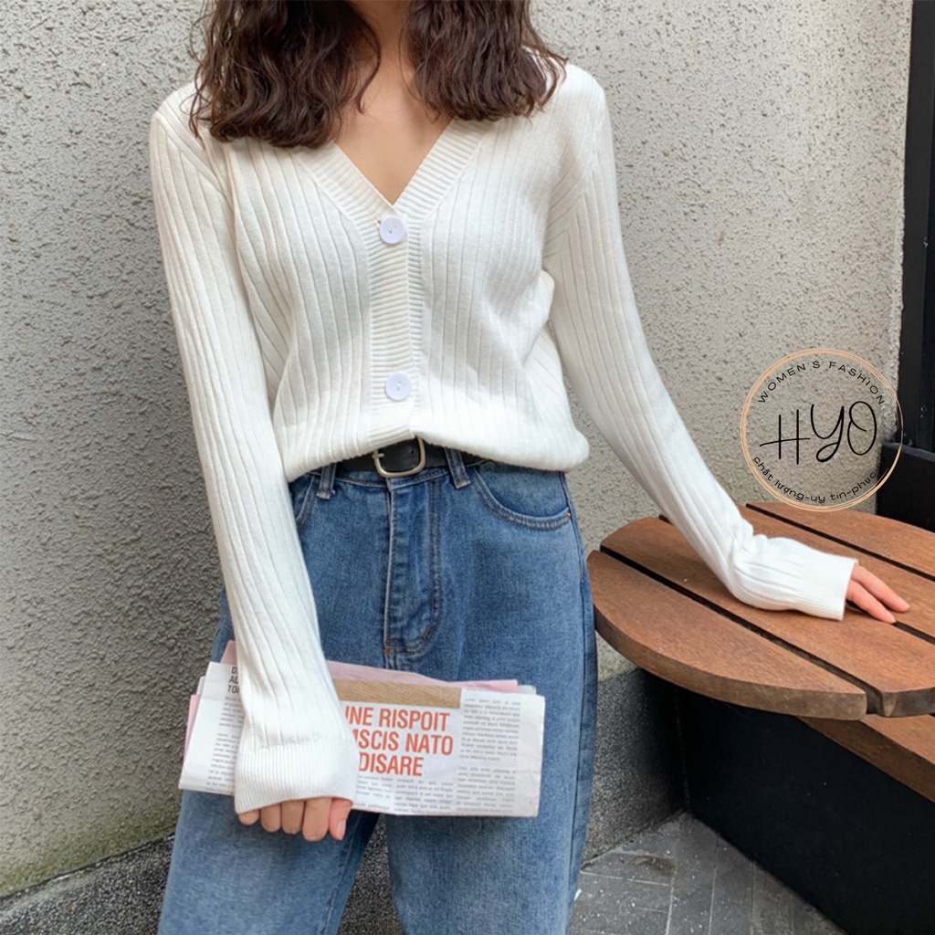 Áo khoác cardigan nữ len tăm mỏng form rộng hàng Quảng Châu CR1