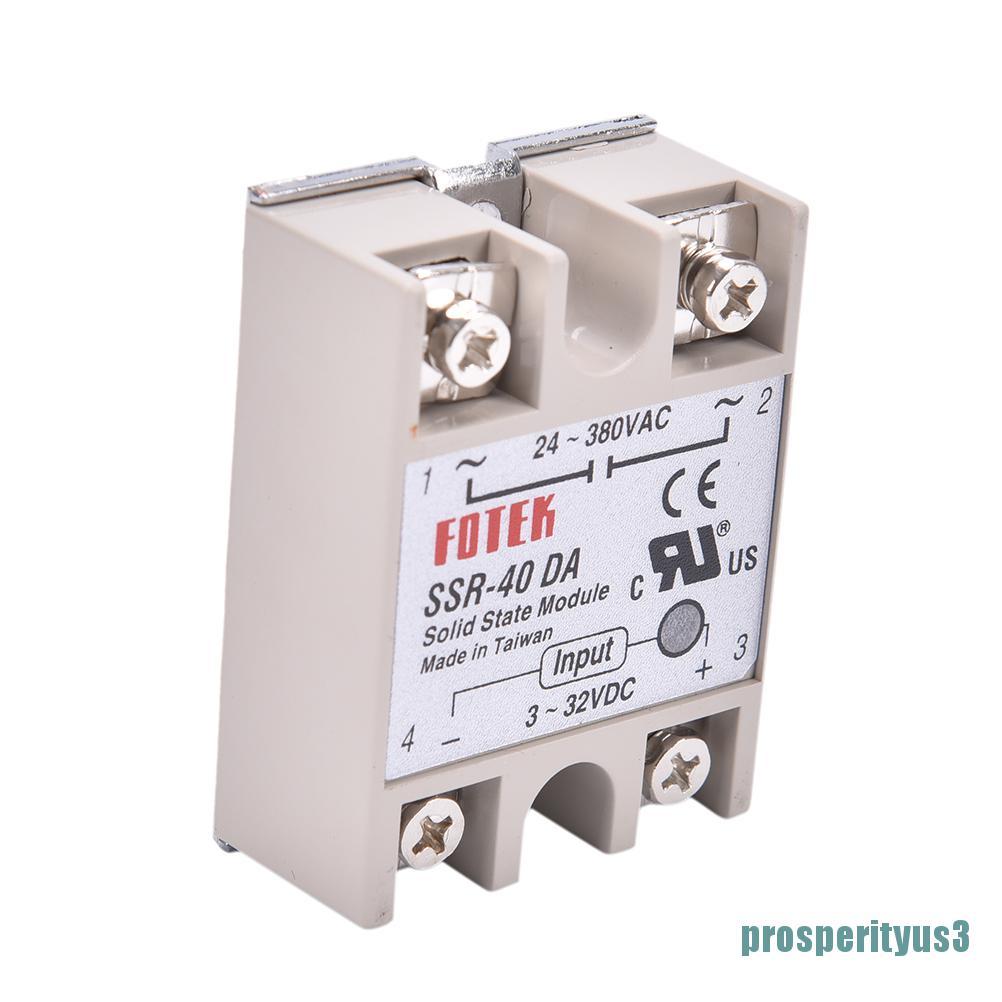 ❤prosperityus3❤ Industrial Solid State Relay SSR 40A with Protective Flag SSR-40DA 40A DC control AC