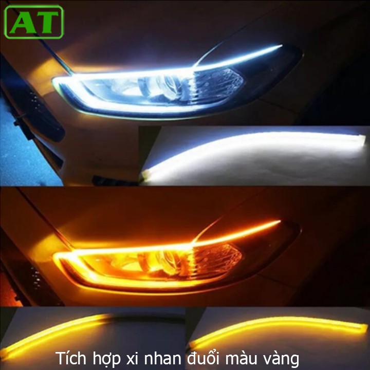 Bộ 2 Dây Đèn Led Mí Ô Tô Xi Nhan, Nháy Đuổi Chống Nước 30cm 45cm 60cm