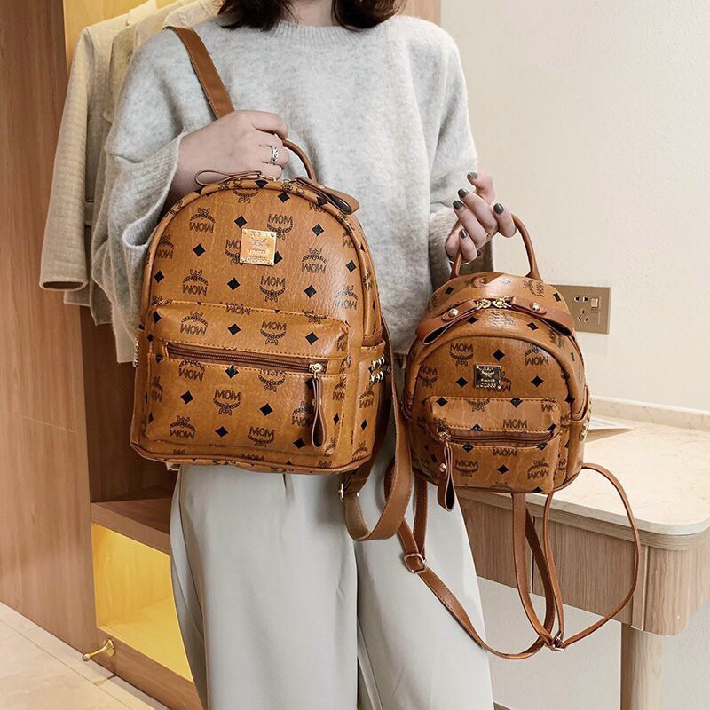Balo thời trang in hoạ tiết mcm size bé20x25,to26x32cm