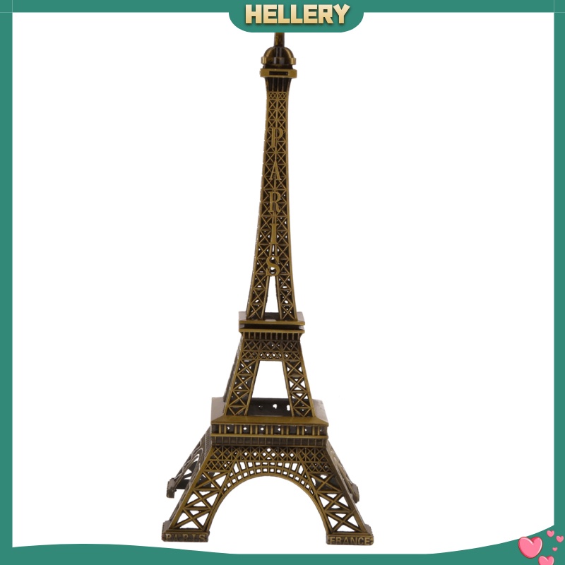 [HELLERY]Retro Alloy Bronze Tone Paris Eiffel Tower Figurine Statue Model Decor
