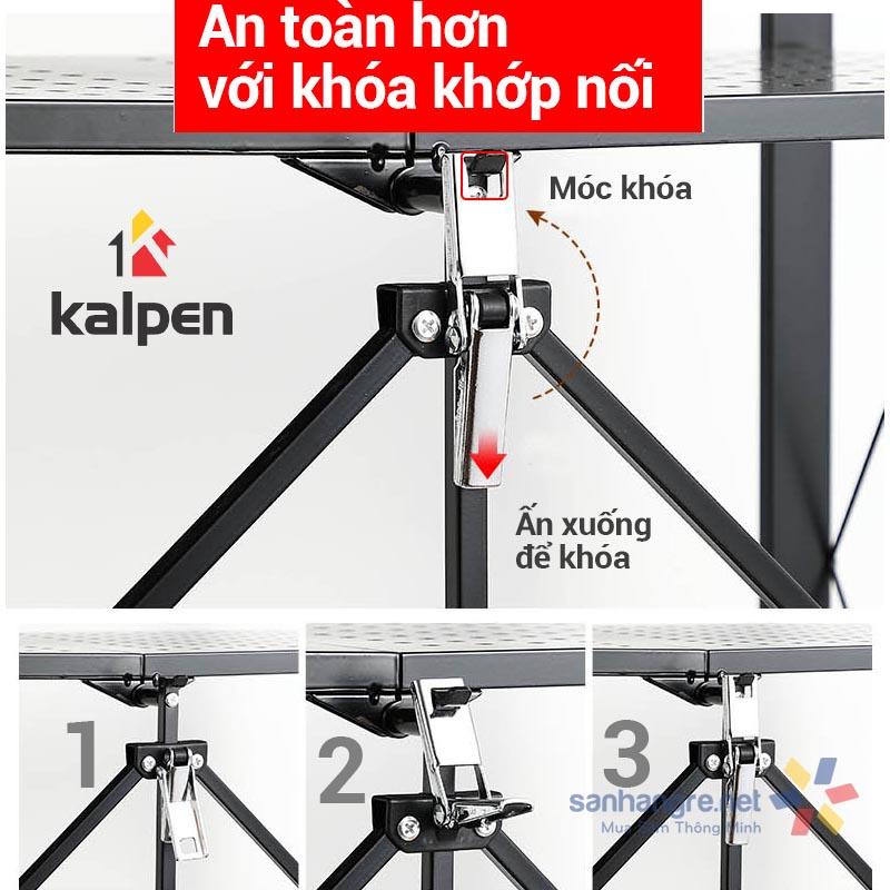 Kệ xếp gấp gọn di động thông minh Kalpen 3 tầng hàng xuất Nhật - 71.5x34x87cm