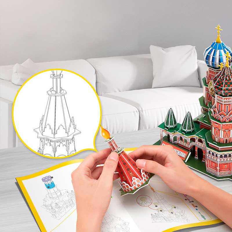Mô hình giấy 3D CubicFun - Quảng trường đỏ - St.Basil Cathedral - Nga