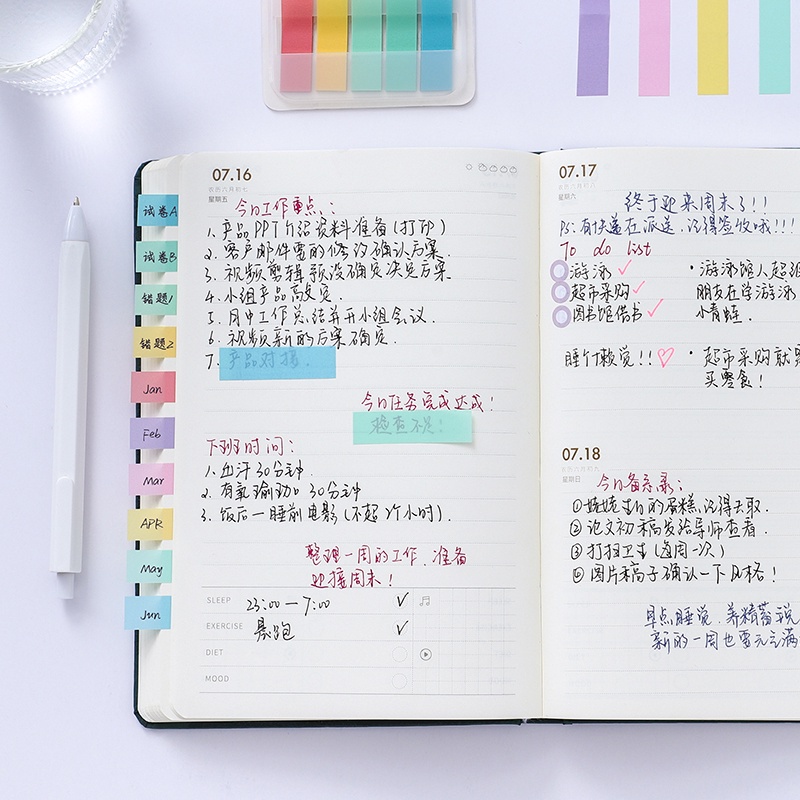 Bộ 100 Giấy Ghi Chú Màu Sắc Huỳnh Quang Chống Thấm Nước Tiện Dụng Cho Văn Phòng/ Trường Học