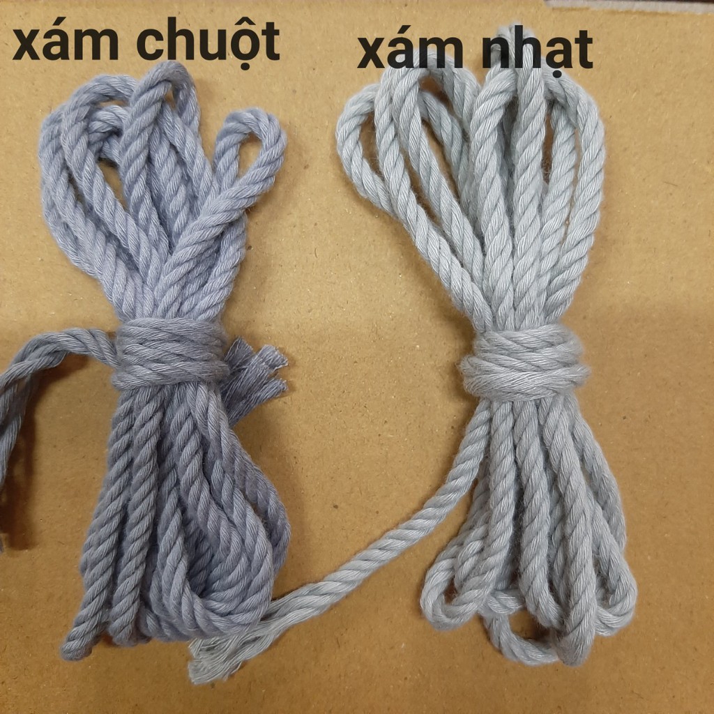 Dây thừng se macrame , dây cotton màu XÁM .