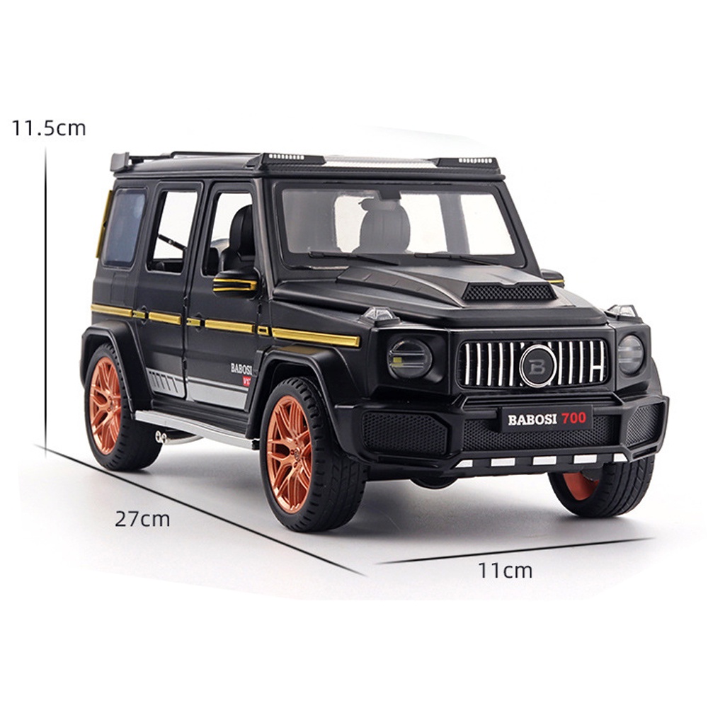 Xe mô hình tĩnh G63 độ Brabus G700 tỉ lệ 1:18 có đèn và mở được cửa xe