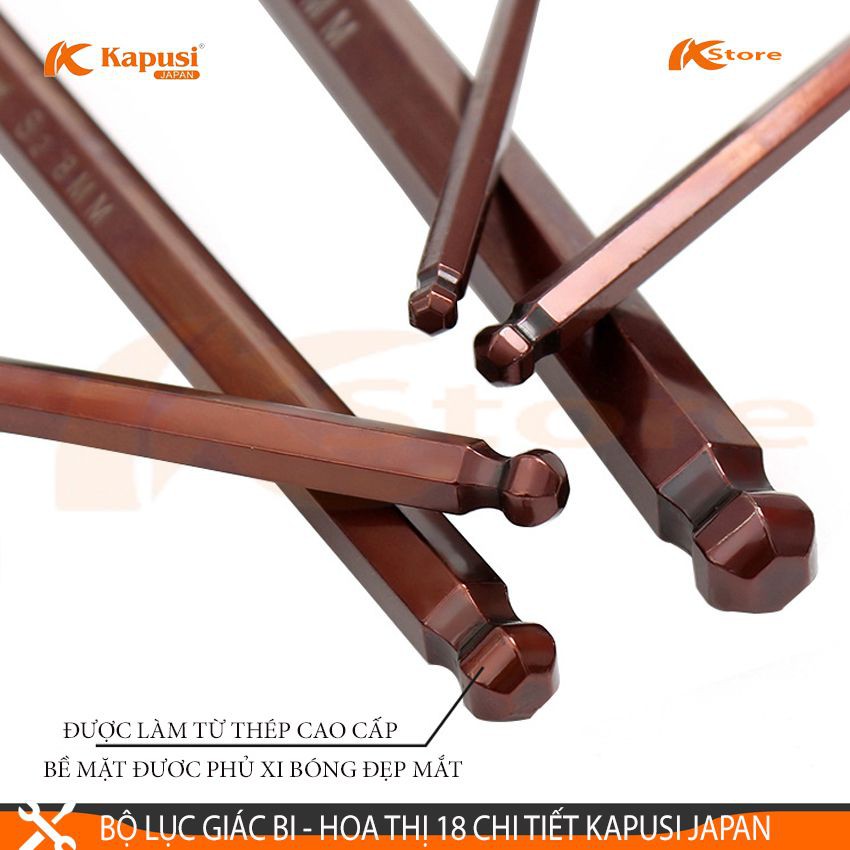 BỘ LỤC GIÁC BI - LỤC GIÁC HOA THỊ ( LỤC GIÁC BÔNG) 18 CHI TIẾT KAPUSI JAPAN, LỤC GIÁC CHỮ L cao cấp