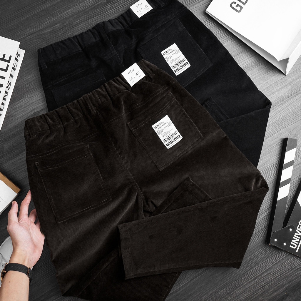 Quần Dài Nam Vải Nhung Dày Dặn Cạp Chun Dây Rút Form Slimfit - BENTINO